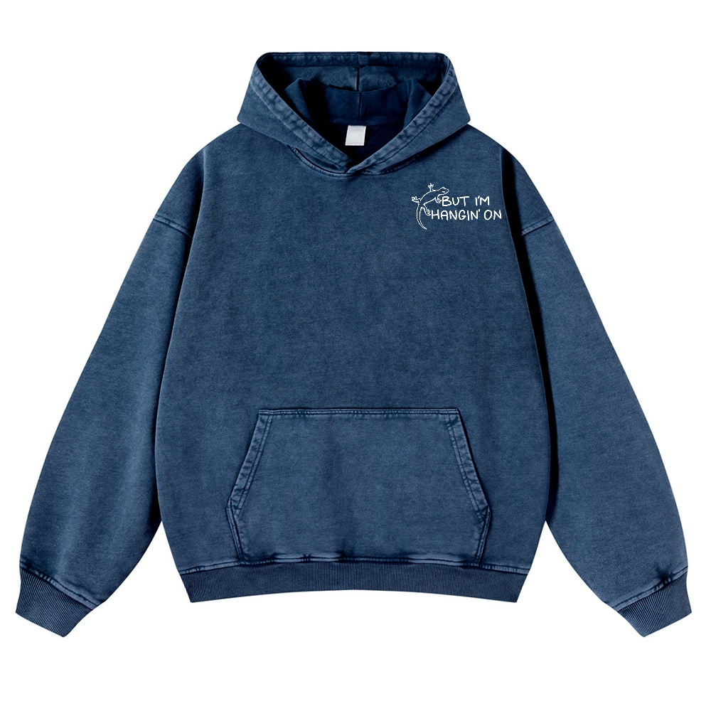 Gecko Vintage Washed Cotton Back Art Hoodie