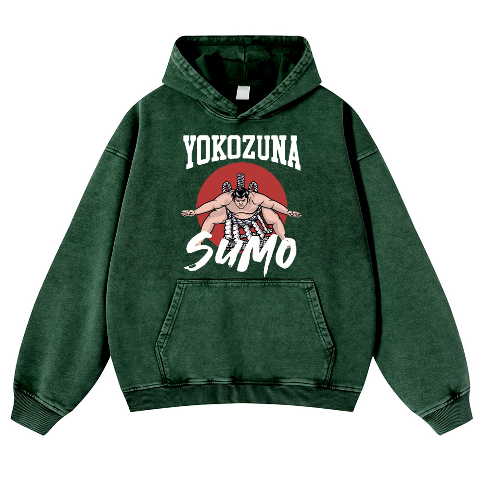 Yokozuna The Highest Honor in Sumo Vintage Washed Thick Cotton Hoodie