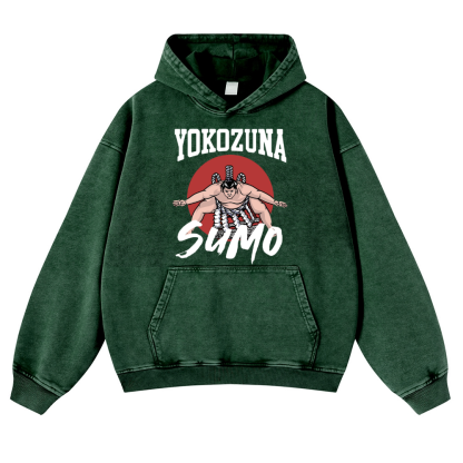 Yokozuna The Highest Honor in Sumo Vintage Washed Thick Cotton Hoodie