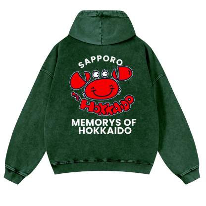 Sapporo Vintage Washed Cotton Back Art Hoodie