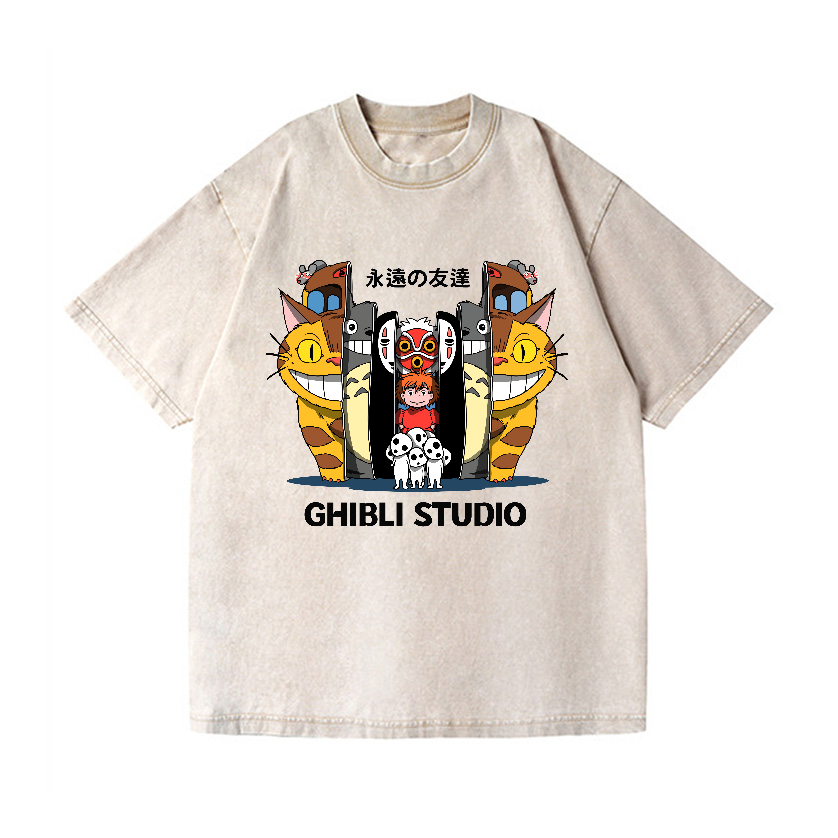 Ghibli Anime Vintage Wash Japanese Design T-Shirt