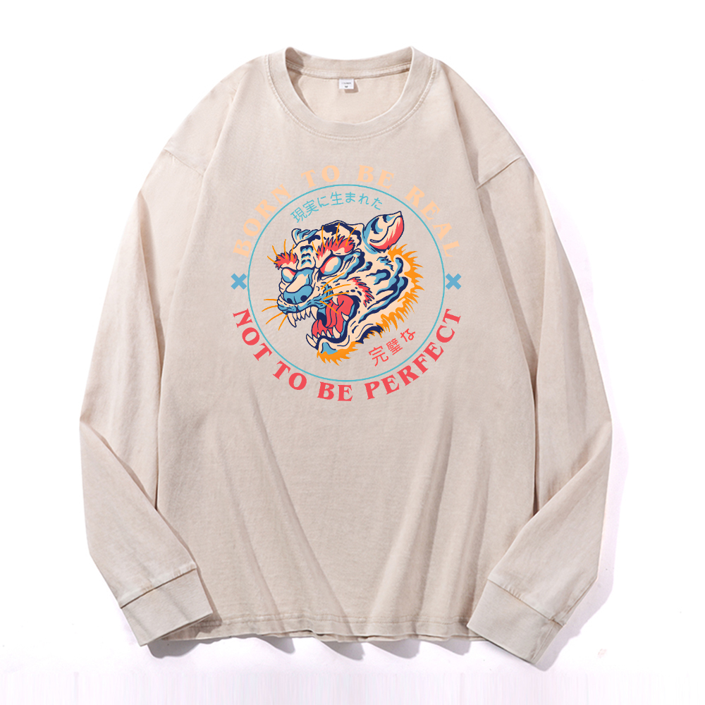 Tiger Vintage Cotton Wash Crewneck Sweatshirt