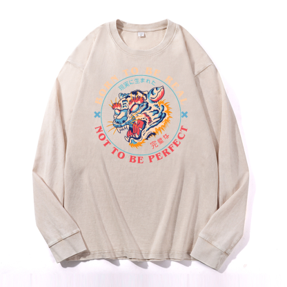 Tiger Vintage Cotton Wash Crewneck Sweatshirt