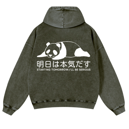 Starting Tomorrow, I'Ll Be Serious Vintage Washed Cotton Back Art Hoodie