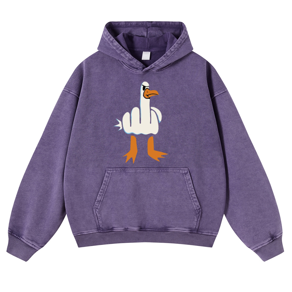 Duck Vintage Washed Thick Cotton Hoodie