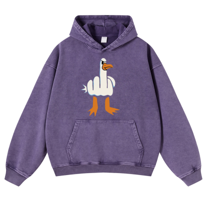 Duck Vintage Washed Thick Cotton Hoodie