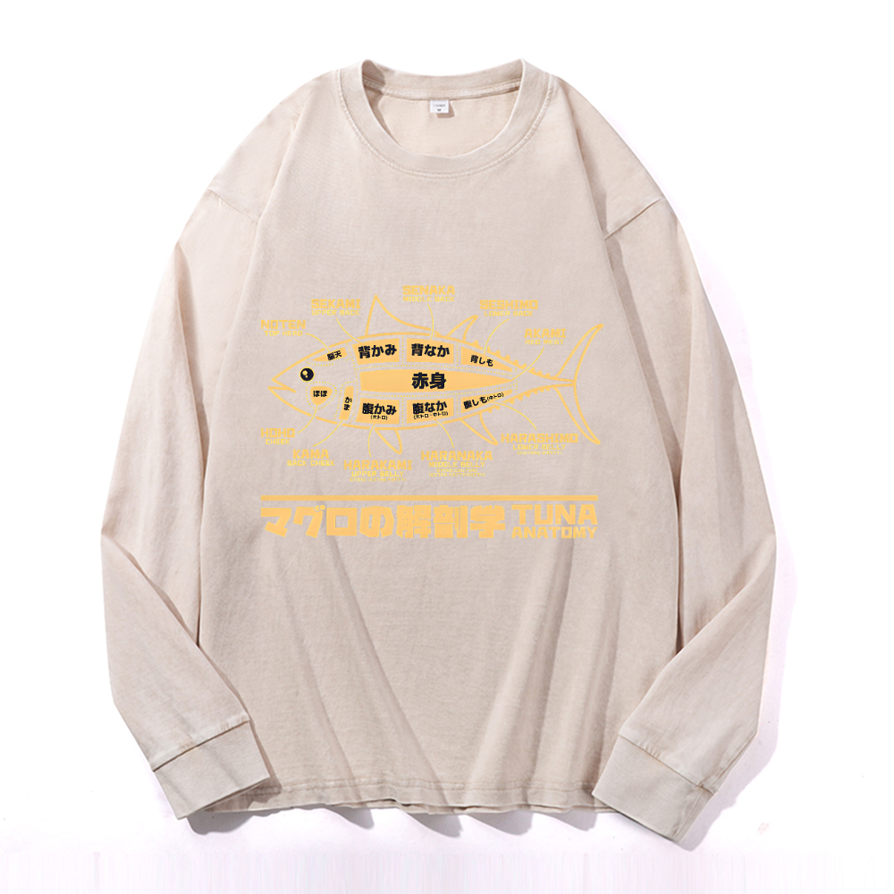 Tuna Fish Vintage Cotton Wash Crewneck Sweatshirt