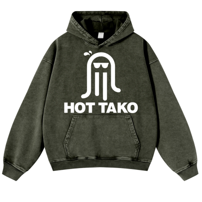 Hot Tako Octopus Vintage Washed Thick Cotton Hoodie