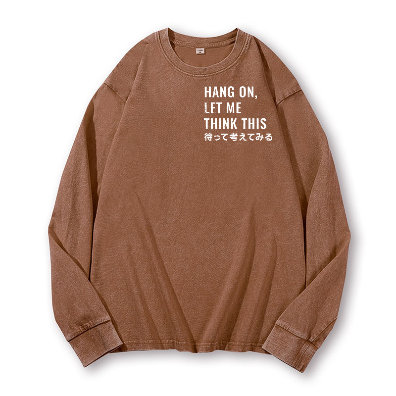 Racoon Vintage Washed Cotton Back Art Long-sleeve T-shirt