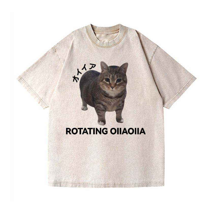 OIIA Cat Vintage Wash Japanese Design T-Shirt