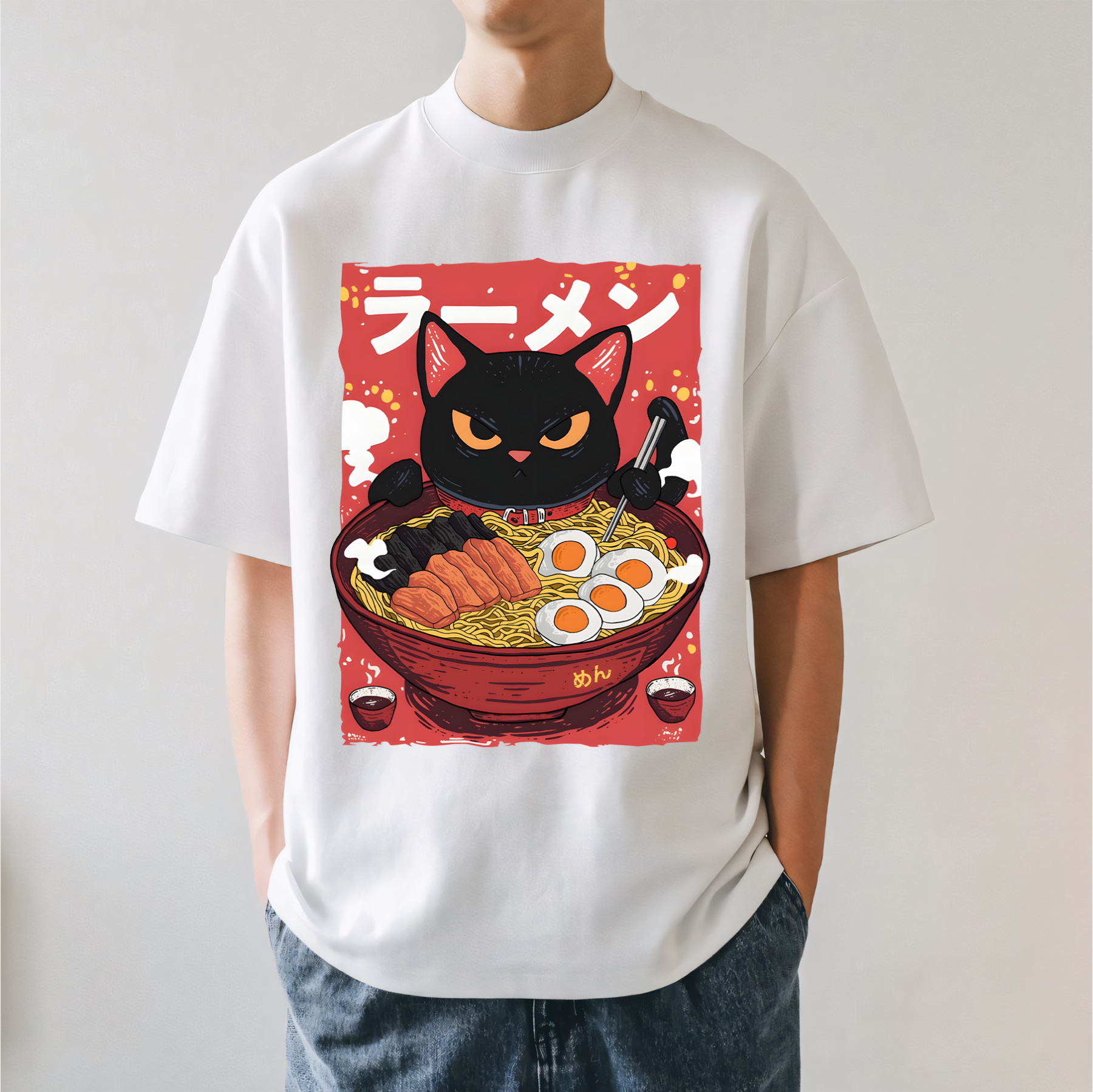 Cat Ramen Japanese Style Classic Tee