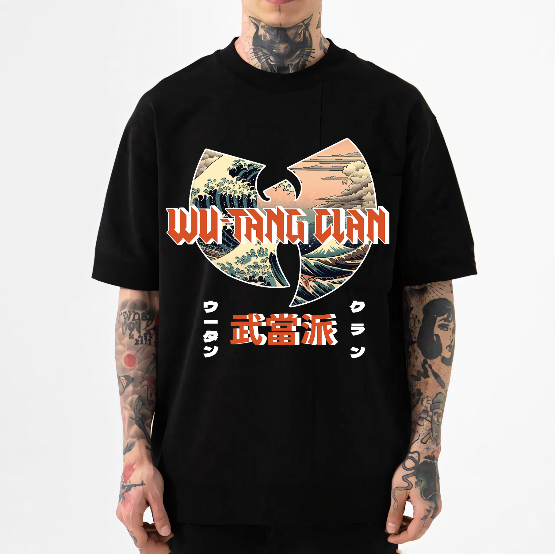 Wu-Tang Clan Ukiyoe Wave Japanese Style Classic Tee