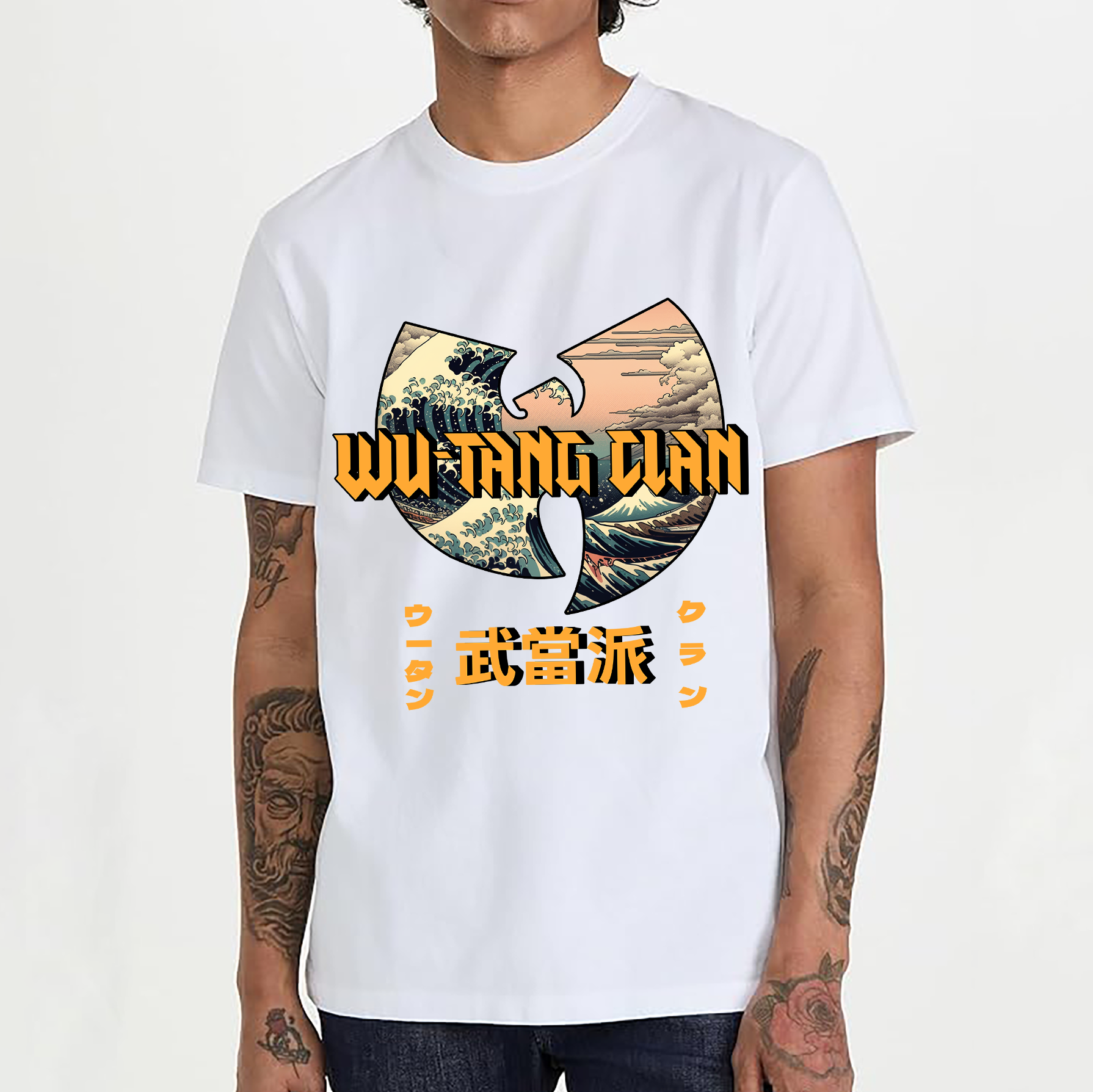 Wu-Tang Clan Ukiyoe Wave Japanese Style Classic Tee