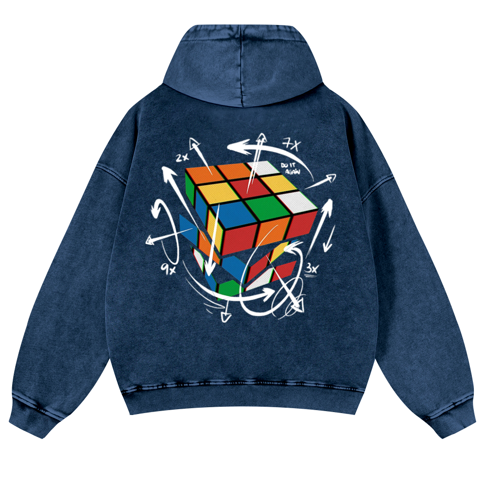 The Cube's Formula Vintage Washed Cotton Back Art Hoodie