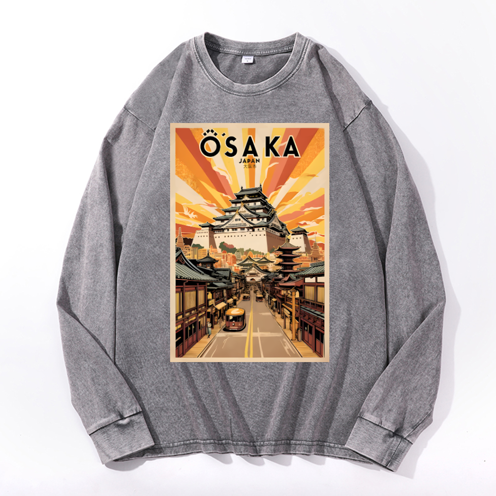 Osaka Vintage Cotton Wash Crewneck Sweatshirt