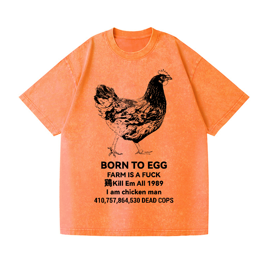 Chicken Vintage Wash Japanese Design T-Shirt