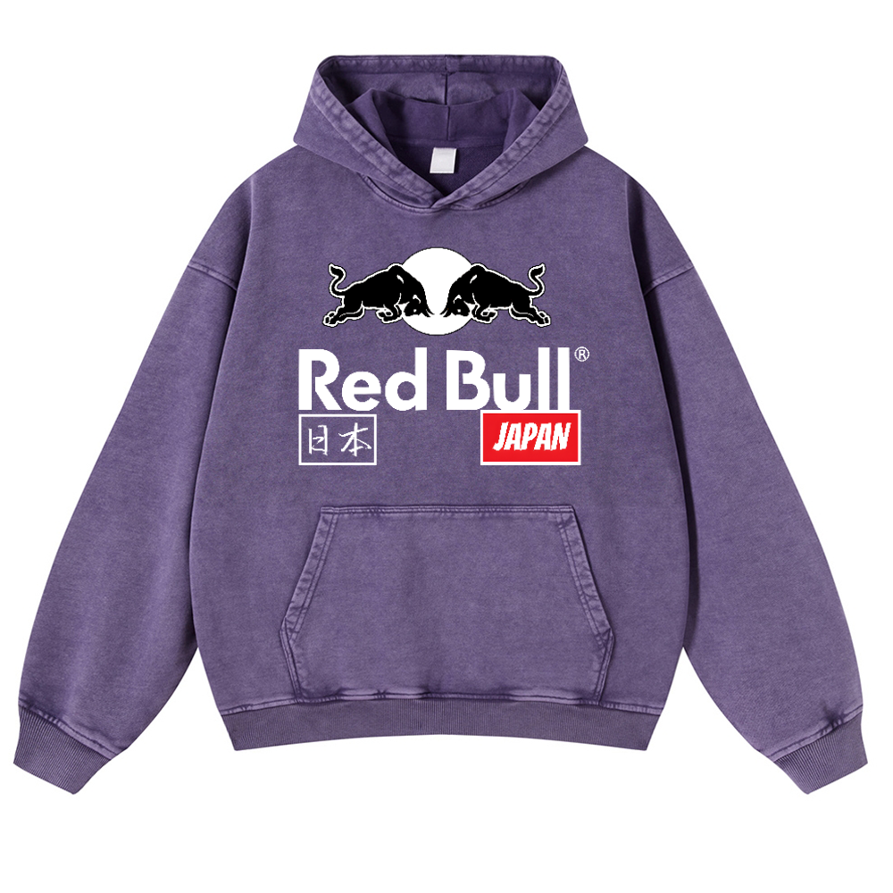 Red Bull Vintage Washed Thick Cotton Hoodie