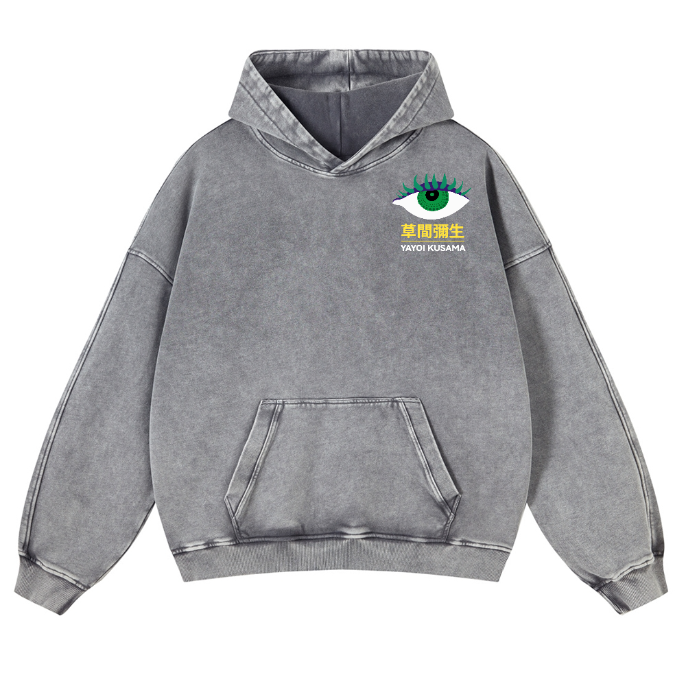 Yayoi Kusama Eyes Vintage Washed Cotton Back Art Hoodie