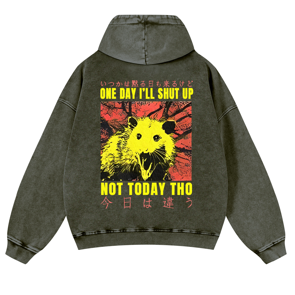 No Silence Today Vintage Washed Cotton Back Art Hoodie