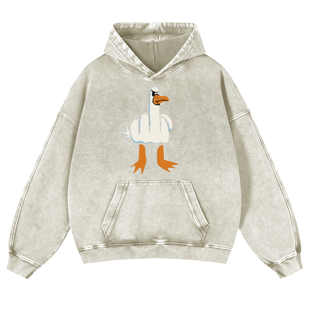 Duck Vintage Washed Thick Cotton Hoodie