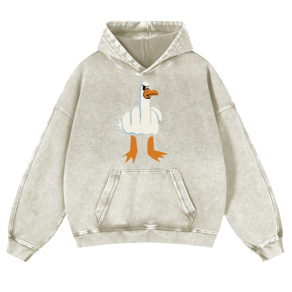 Duck Vintage Washed Thick Cotton Hoodie