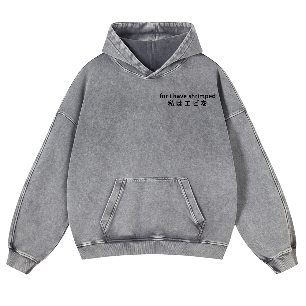 Shrimp Vintage Washed Cotton Back Art Hoodie