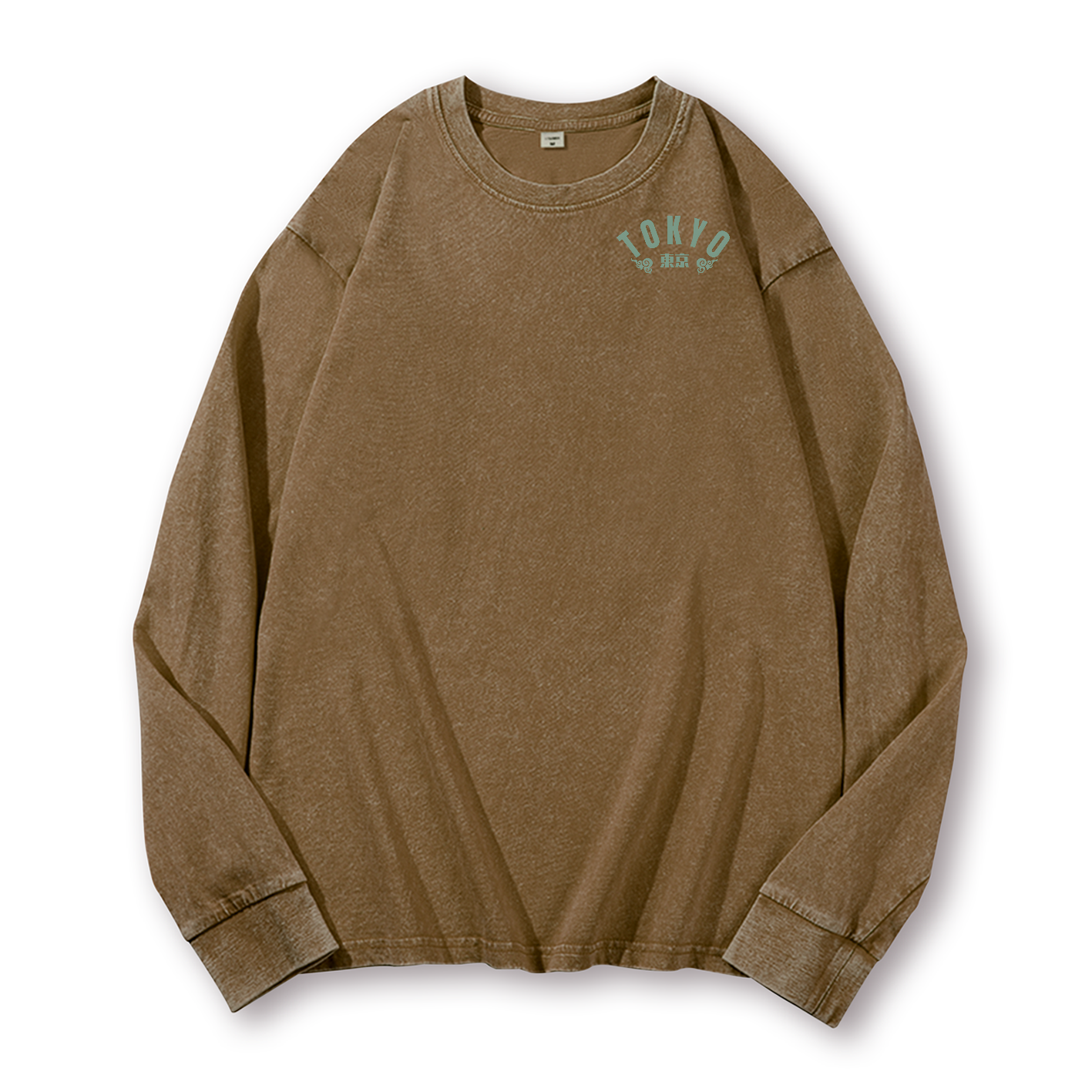 Tokyo Kanto Japan Vintage Washed Cotton Back Art Long-sleeve T-shirt