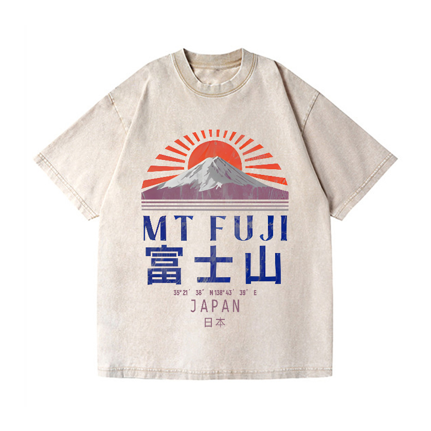 Mount Fuji Vintage Wash Japanese Design T-Shirt