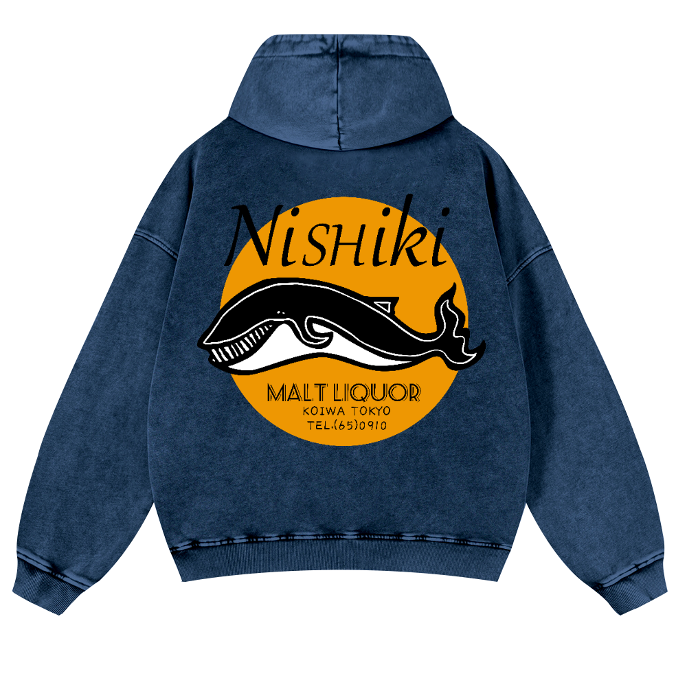 Nishiki Vintage Washed Cotton Back Art Hoodie