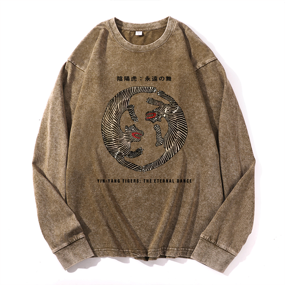 Tiger Vintage Cotton Wash Long-sleeve T-shirt