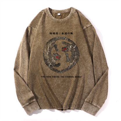 Tiger Vintage Cotton Wash Long-sleeve T-shirt