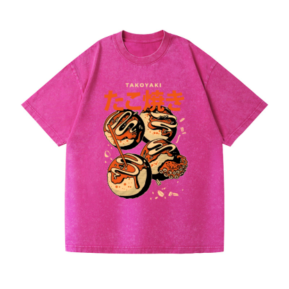 Takoyaki Vintage Wash Japanese Design T-Shirt