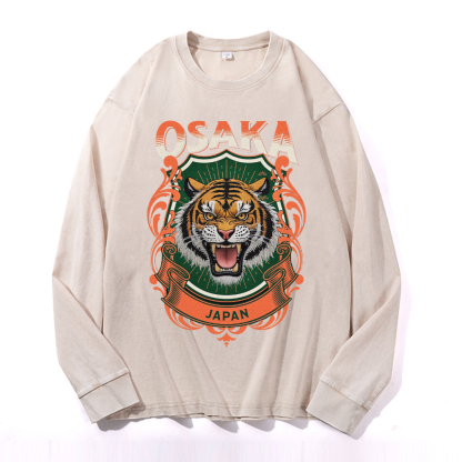 Tiger Vintage Cotton Wash Crewneck Sweatshirt