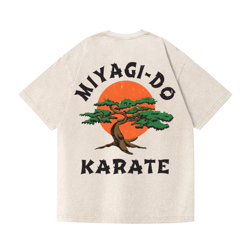 Karate Vintage Wash Japanese Design Back Art T-Shirt