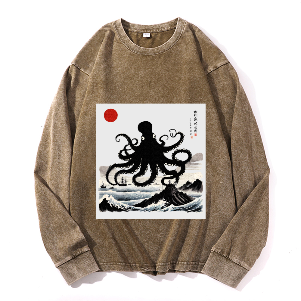 Vintage Cotton Wash Crewneck Sweatshirt