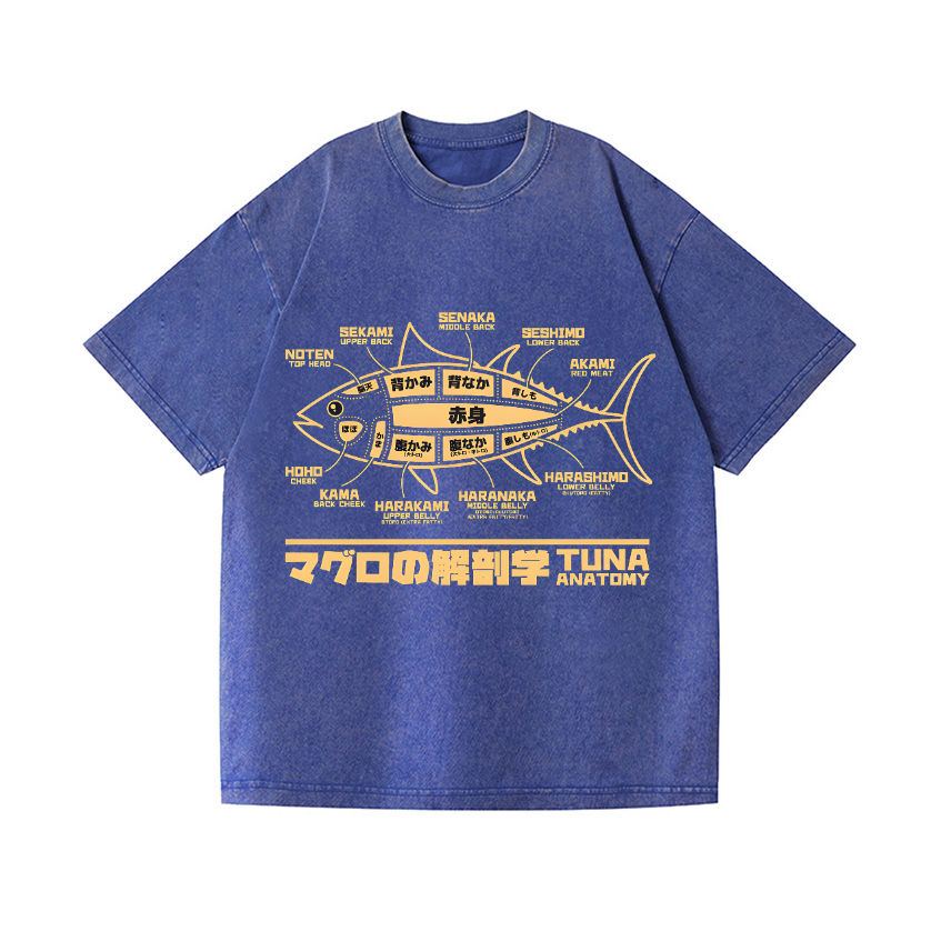 Fish Vintage Wash Japanese Design T-Shirt