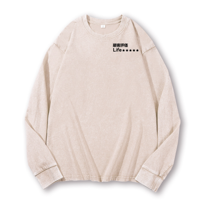 Life Vintage Washed Cotton Back Art Long-sleeve T-shirt