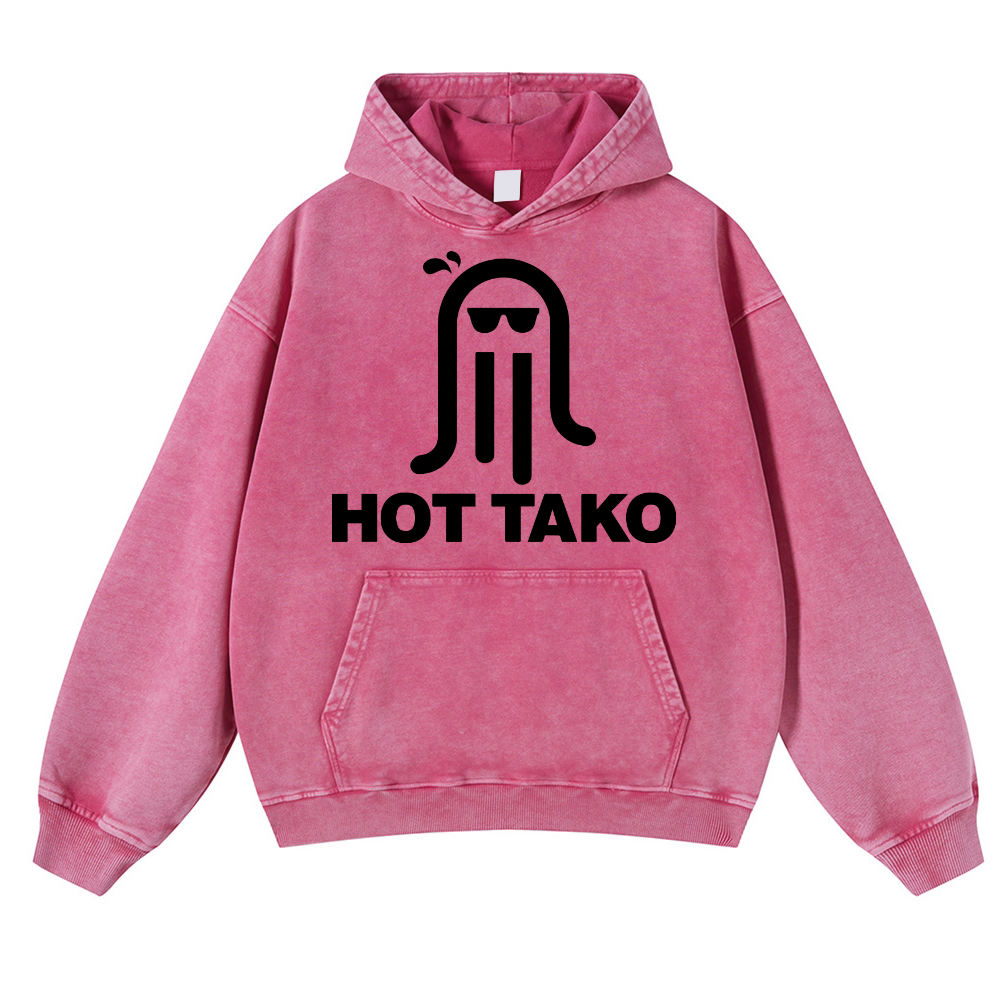 Hot Tako Octopus Vintage Washed Thick Cotton Hoodie