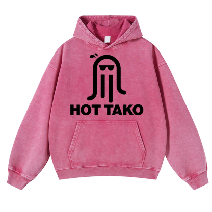 Hot Tako Octopus Vintage Washed Thick Cotton Hoodie