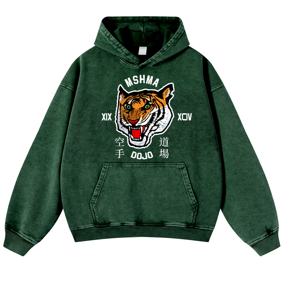 MSHMA Dojo Tiger Vintage Washed Thick Cotton Hoodie
