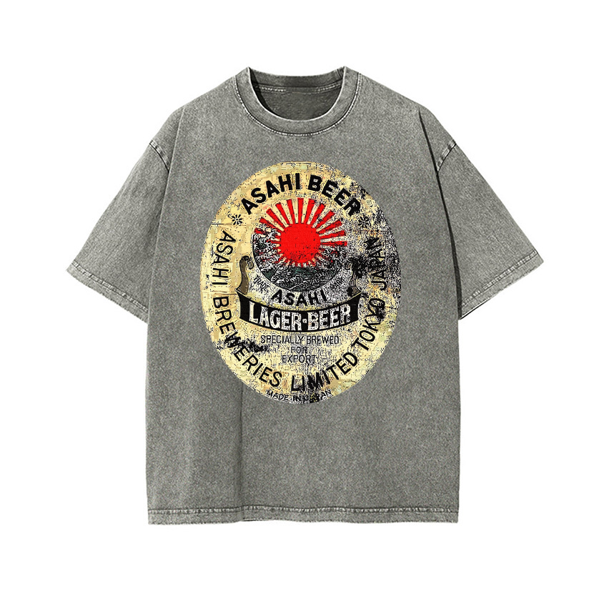 Asahi Beer Vintage Wash Japanese Design T-Shirt