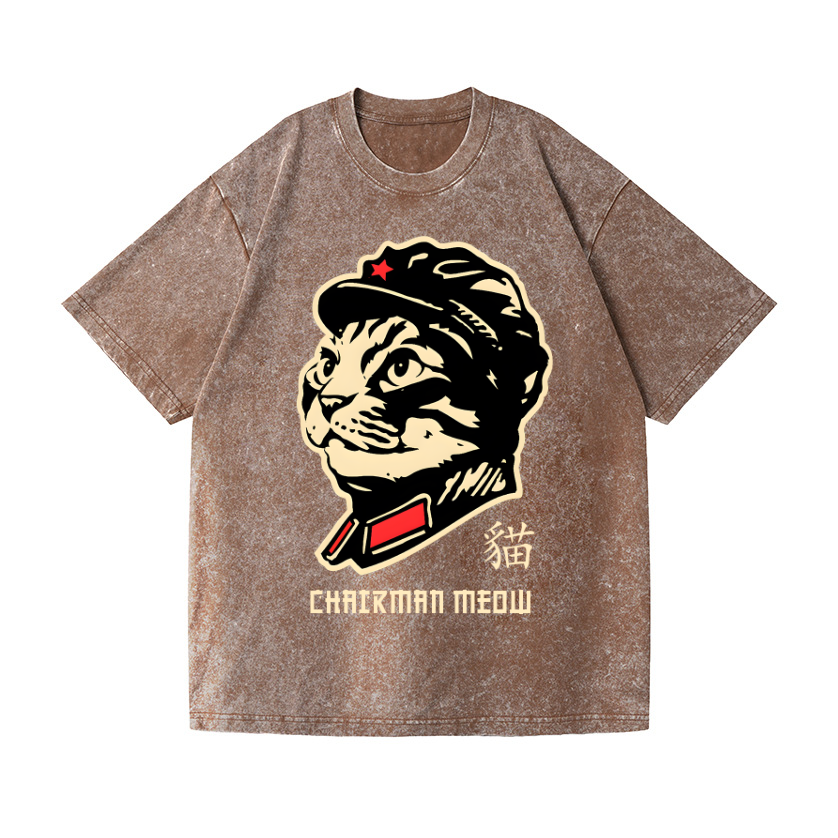 Chairman Meow Cat Vintage Wash Japanese Design T-Shirt