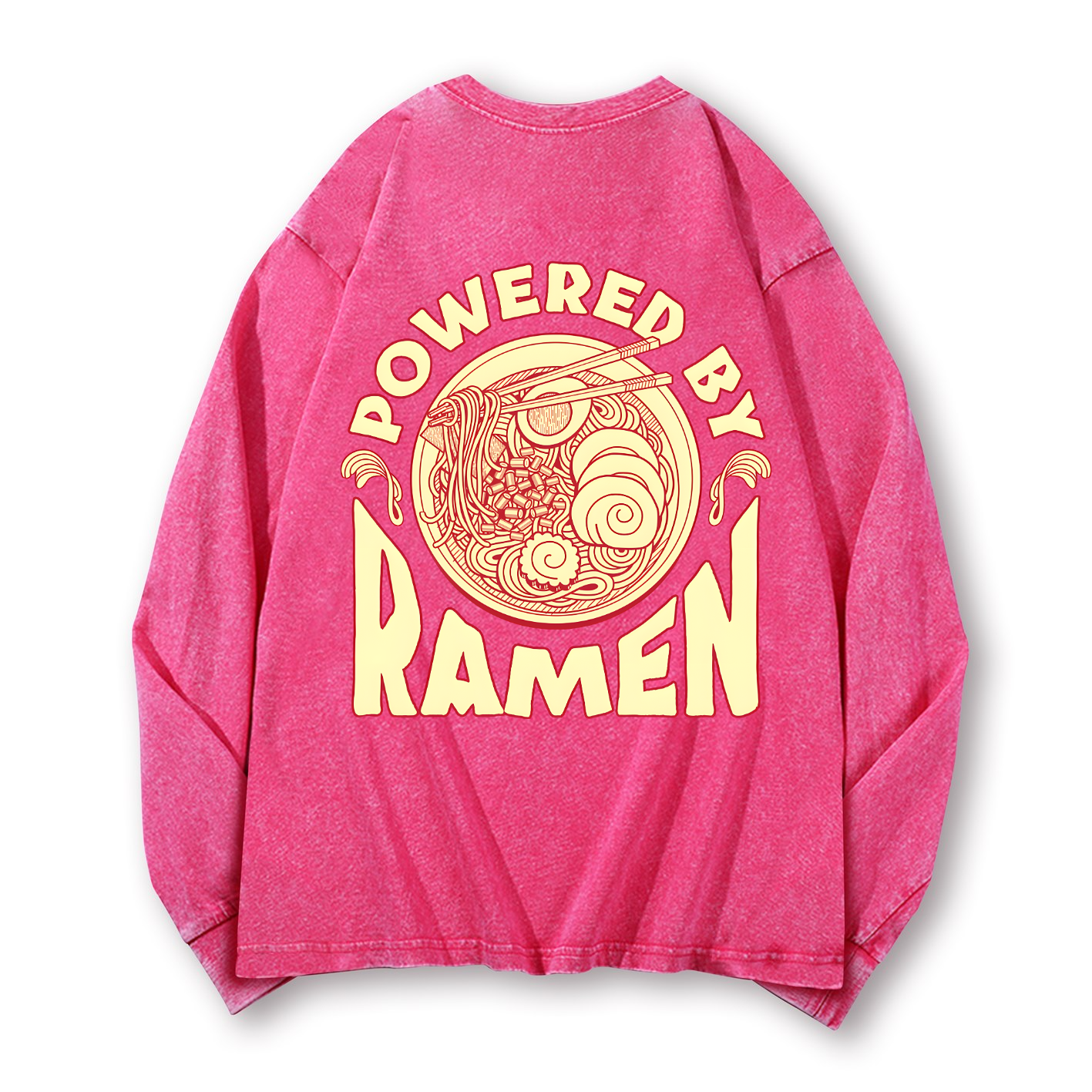 Ramen Vintage Washed Cotton Back Art Long-sleeve T-shirt
