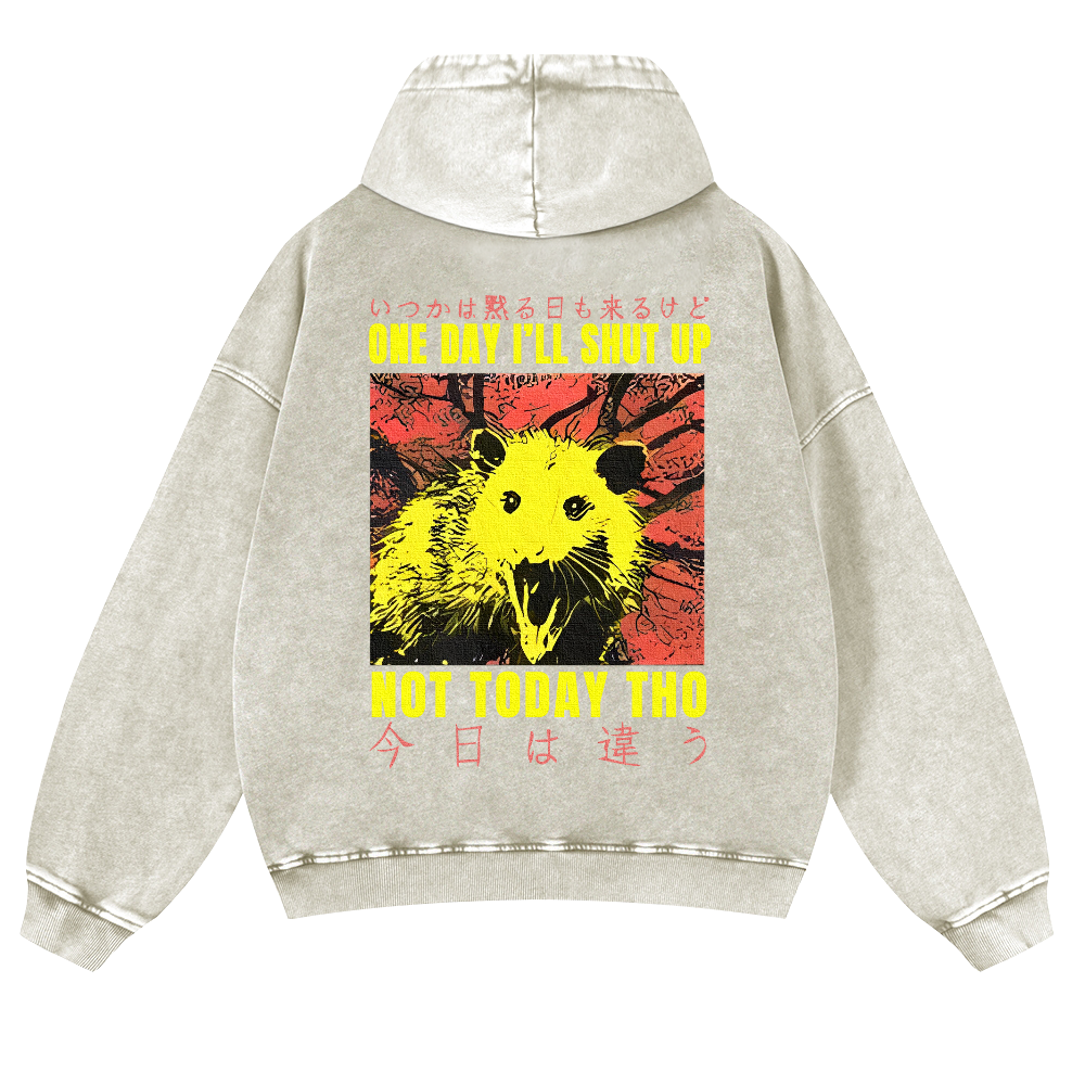 No Silence Today Vintage Washed Cotton Back Art Hoodie