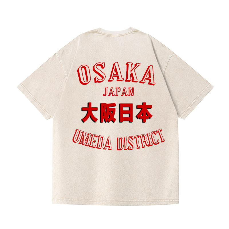 Osaka Vintage Wash Japanese Design Back Art T-Shirt
