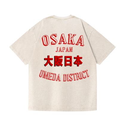 Osaka Vintage Wash Japanese Design Back Art T-Shirt