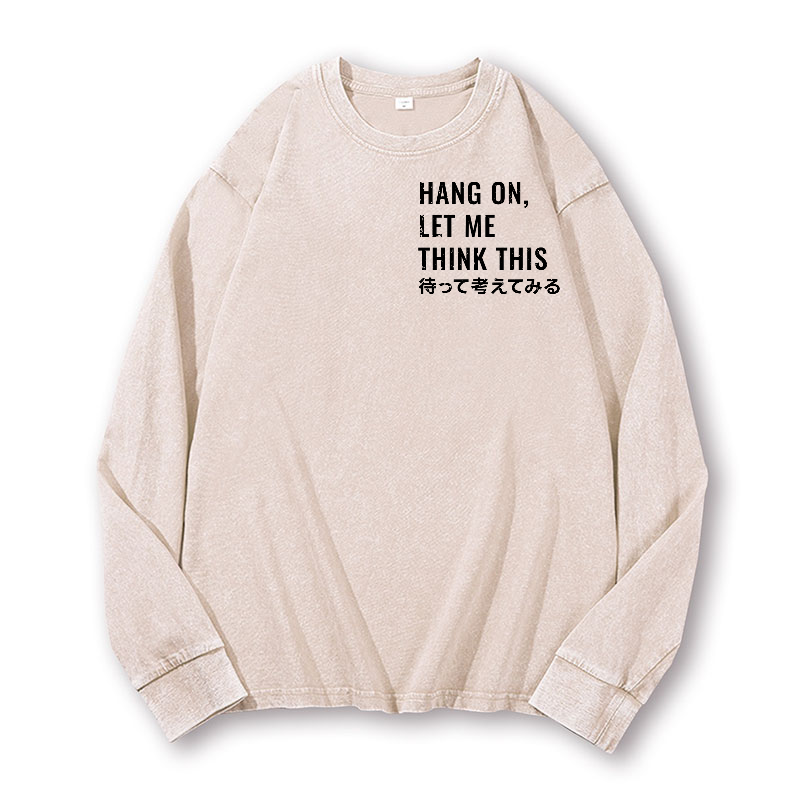 Racoon Vintage Washed Cotton Back Art Long-sleeve T-shirt