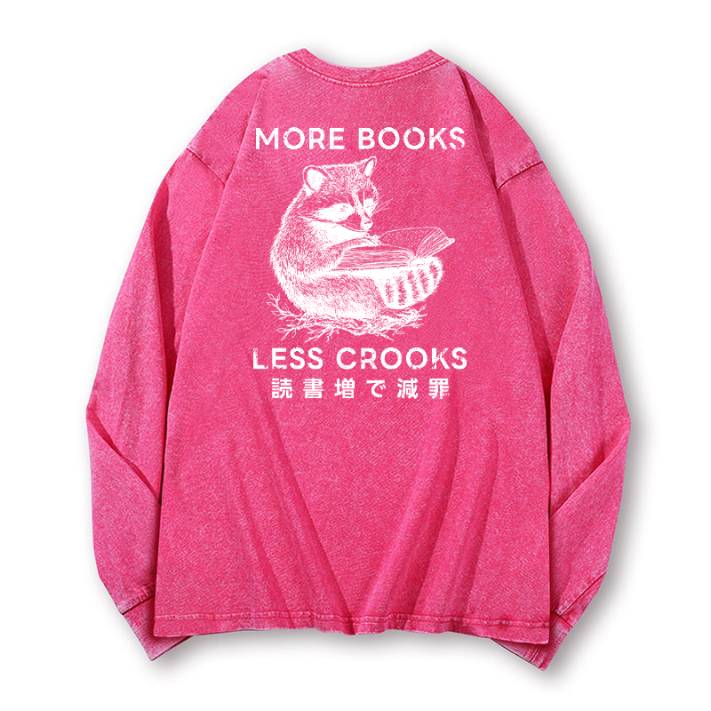 Racoons Vintage Washed Cotton Back Art Long-sleeve T-shirt