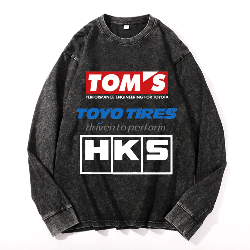 Tom's, Toyo Tires, HKS Vintage Cotton Wash Crewneck Sweatshirt