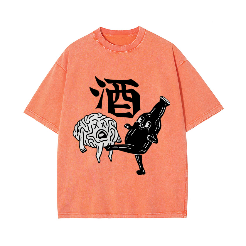 Drink Beer Vintage Wash Japanese Design T-Shirt